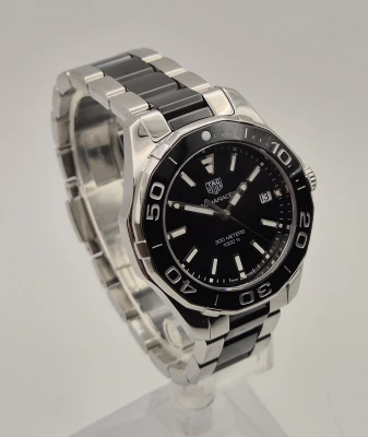 TAG Heuer WAY131A 35mm Quartz Blk ceramic & Stainless Steel Box & Papers 2016