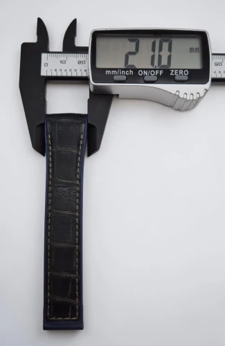 Omega 21mm Watch strap Black & Blue leather / rubber RUZ005702