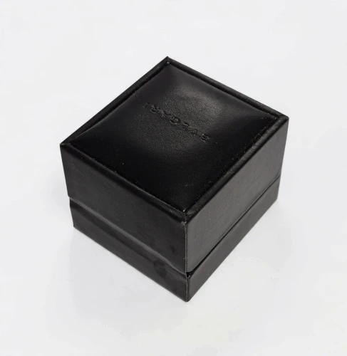 Bvlgari ring box black leather box with tab holder B.ZERO1 / Serpenti / Tubogas