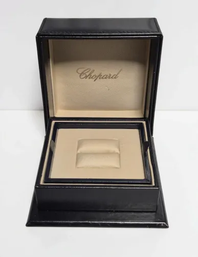 Chopard ring box large dark blue stitched leather 4.5 Inch
