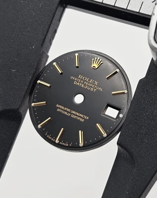 Rolex Datejust 26mm Black dial Chocolate patina Gold stick markers Circa 1970 - 1998