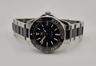 TAG Heuer WAY131A 35mm Quartz Blk ceramic & Stainless Steel Box & Papers 2016