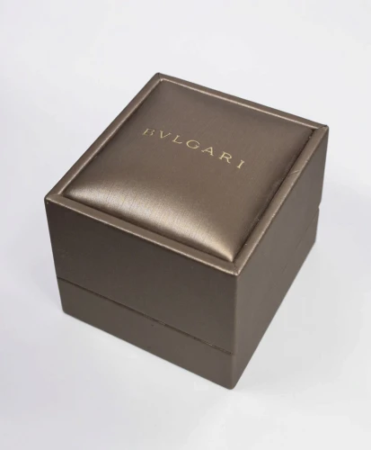 Bvlgari ring box beige & brown with tab stand & outer box