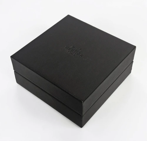 Hermes necklace box Square shape Black inner lining with Orange outer box
