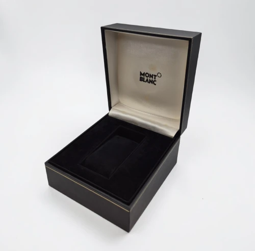 Montblanc Watch box circa 2000s Black outer Gold trim white iner