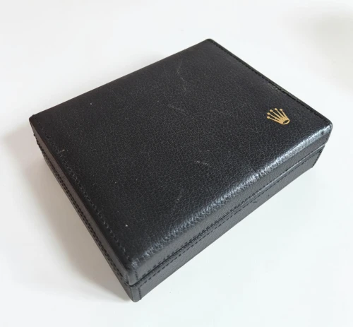 Rolex Cellini black leather watch box with papers wallet 49.00.71