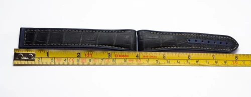Omega 21mm Watch strap Black & Blue leather / rubber RUZ005702