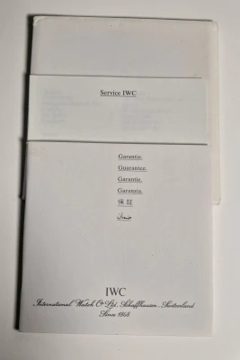IWC Polishing cloth, Servicing booklet & guarantee information booklet