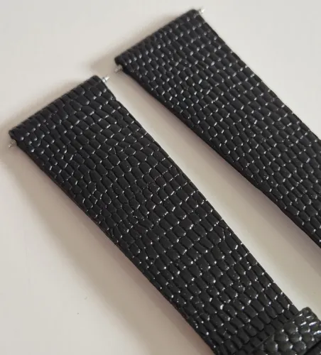 Apollo 19mm Black lizard leather strap