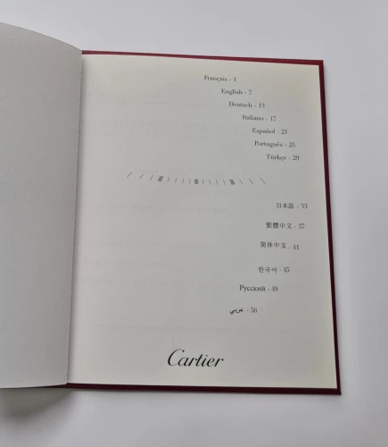 Cartier Instruction manual & guarantee papers PCWA0396