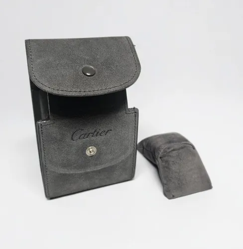 Cartier watch grey travel case