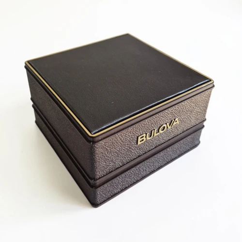 Vintage Bulova Accutron watch box with blank papers circa 1980s-1990s