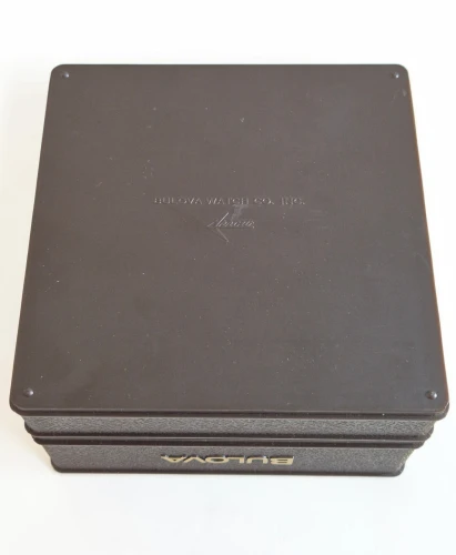 Vintage Bulova Accutron watch box with blank papers circa 1980s-1990s