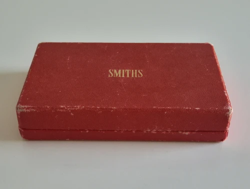 Vintage Smiths watch box flat red rectangular box