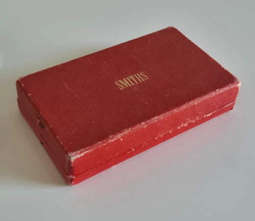 Vintage Smiths watch box flat red rectangular box