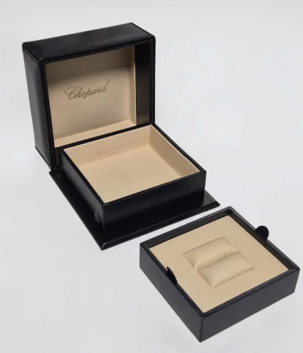 Chopard ring box large dark blue stitched leather 4.5 Inch