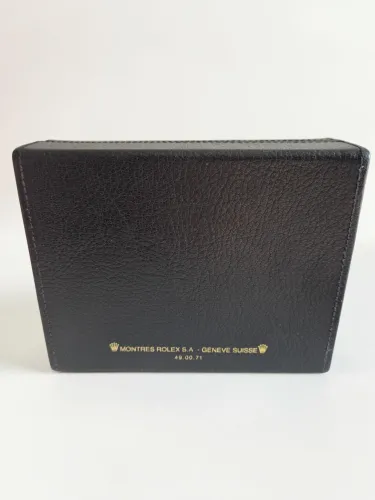Rolex Cellini black leather watch box with papers wallet 49.00.71