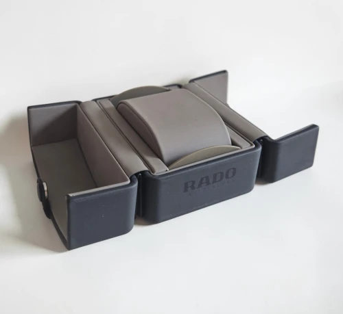RADO Modern white watch box with travel box and cleaning cloth