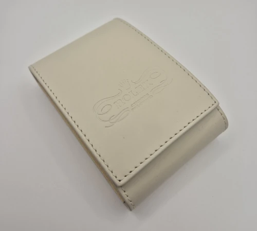 Rolex CPO Cream leather travel case with outer box, Cream Wallet & Swing tag circa 2022