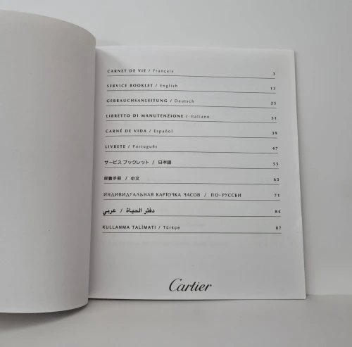 Cartier Pasha instruction manual with guarantee booklet PCWA0254