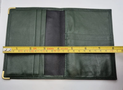 Rolex green leather papers wallet