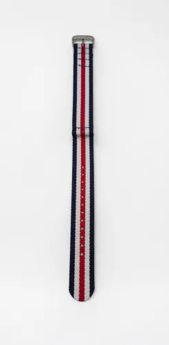 20mm Blue, White and Red one-piece strap