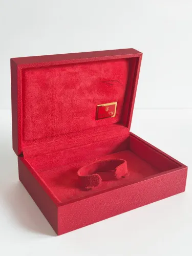 Vintage Rolex red jubilee watch box 60.00.02 leather 1980s-2000s *Marked