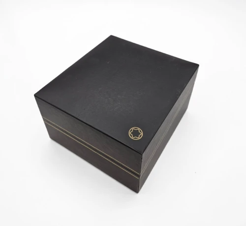 Montblanc Watch box circa 2000s Black outer Gold trim white iner