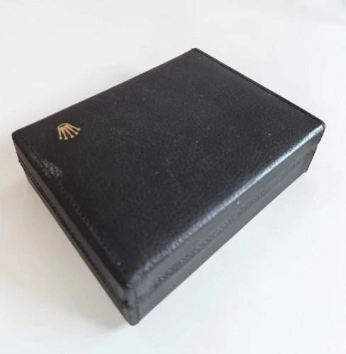 Rolex Cellini black leather watch box with papers wallet 49.00.71