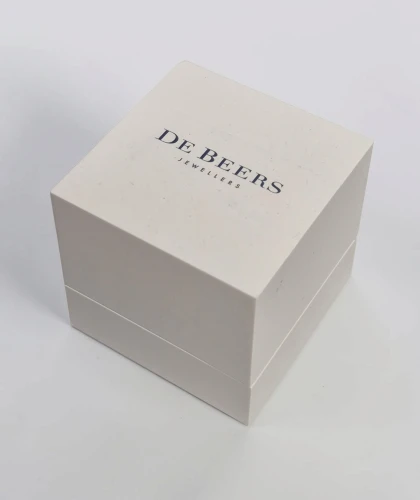 De Beers White ring box with black interior & outer box