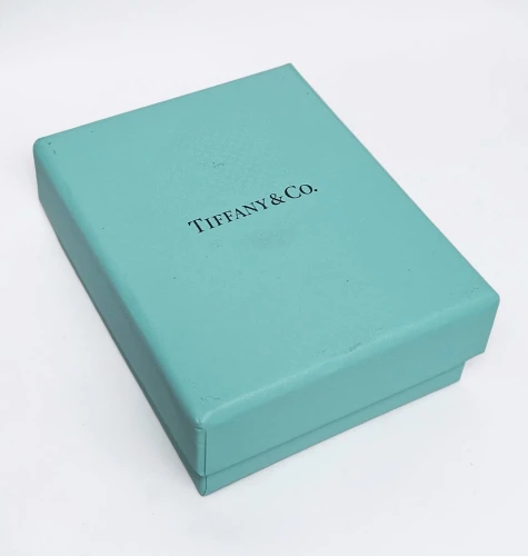 Tiffany & Co. Blue velvet jewellery pouch with box
