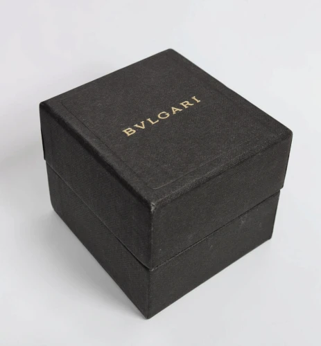 Bvlgari ring box black leather with c stand + outer box