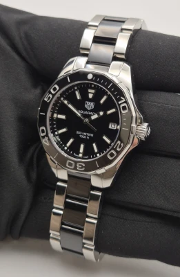 TAG Heuer WAY131A 35mm Quartz Blk ceramic & Stainless Steel Box & Papers 2016