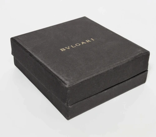 Bvlgari necklace / bracelet box black leather with beige inner cushion