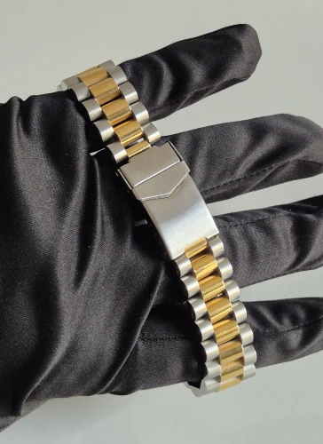 Swiss Ingot Quartz watch 24ct gold Ingot dial Bi-Colour bracelet