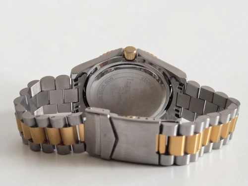 Swiss Ingot Quartz watch 24ct gold Ingot dial Bi-Colour bracelet