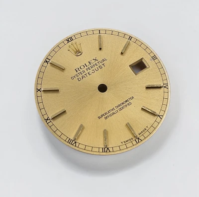 Rolex Datejust 36mm dial Champagne stick dial with Railroad minute track Circa 1970s - 1998