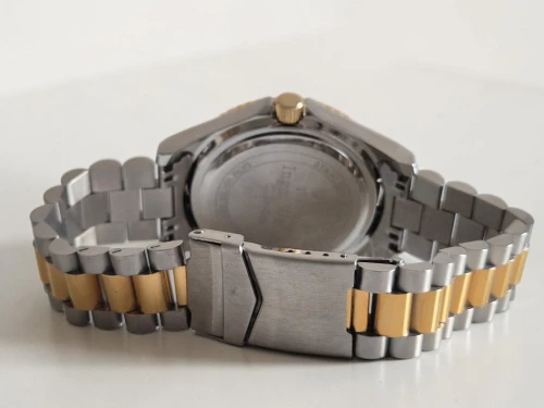 Swiss Ingot Quartz watch 24ct gold Ingot dial Bi-Colour bracelet