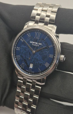 Montblanc Tradition 7542 131275 Blue dial Box & Papers