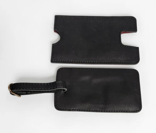 Bremont leather luggage tag Black / Charcoal made in England