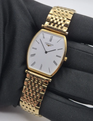 Longines La Grande Classique L4.705.2 Gold plated Tonneau 29.5mm Box & Papers