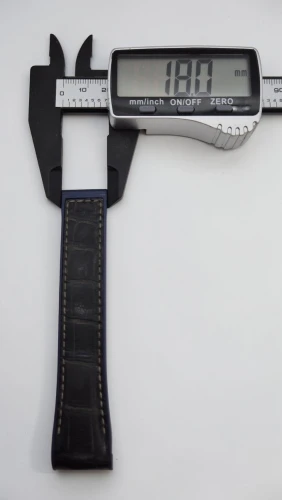 Omega 21mm Watch strap Black & Blue leather / rubber RUZ005702