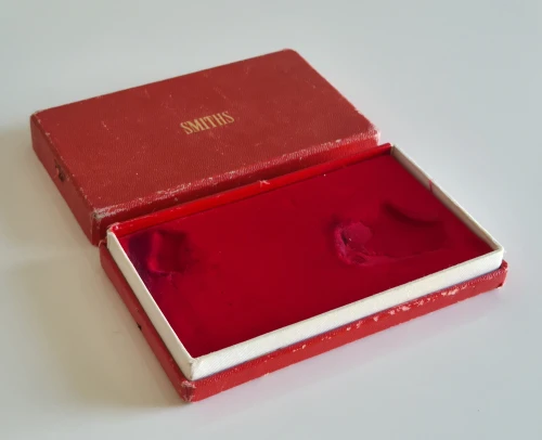 Vintage Smiths watch box flat red rectangular box